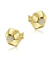 Hexagon Shaped With CZ Stone Silver Ear Stud STS-5532